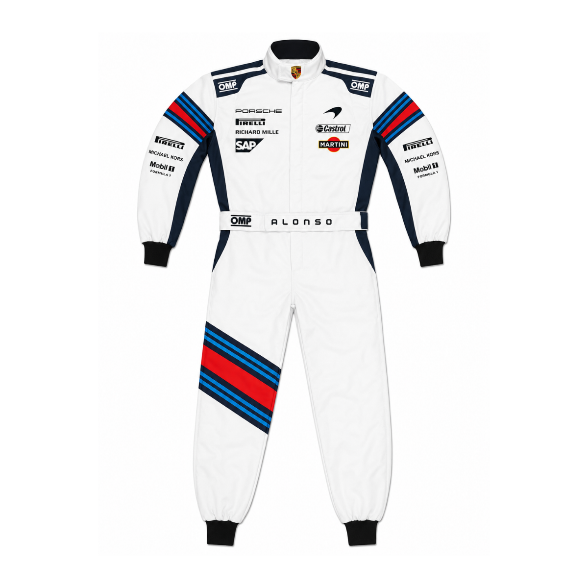 Fernando Alonso White Porsche Racing Go Kart Suit