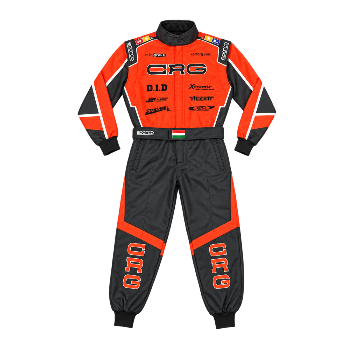 CRG Orange Black Go Kart Racing Suit