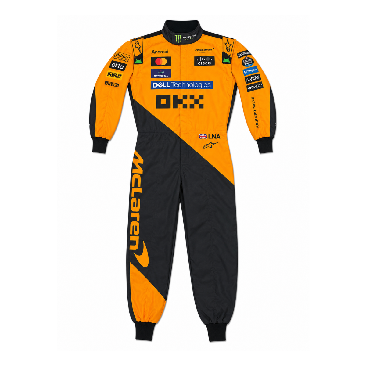Lando Norris McLaren Orange Black Go Kart Racing Suit