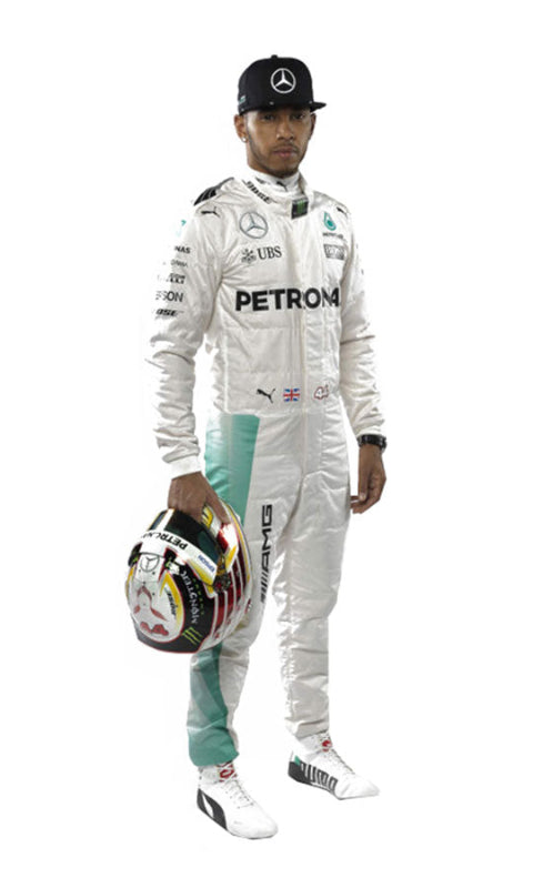 Shop the 2016 Lewis Hamilton-inspired Mercedes Petronas go-kart suit. CIK/FIA Level 2 approved with Cordura shell, cotton lining & full customization options. 

sajalsports.com
