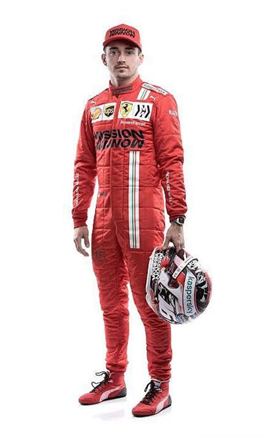 2021 Chrles Leclerc Ferrari Racing Suit CIK/FIA Level 2 F1 Go Kart Racing