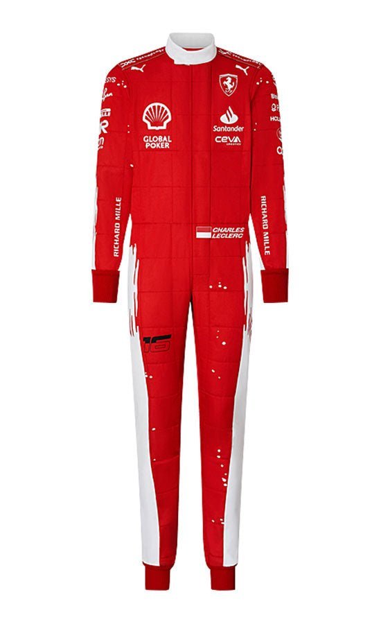 2023 Charles Leclerc Ferrari Racing Suit CIK/FIA Level 2 F1 Go Kart Racing