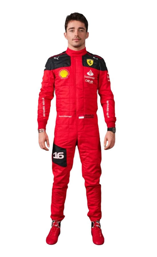 2023 Charles Leclerc Ferrari Racing Suit CIK/FIA Level 2 F1 Go Kart Racing