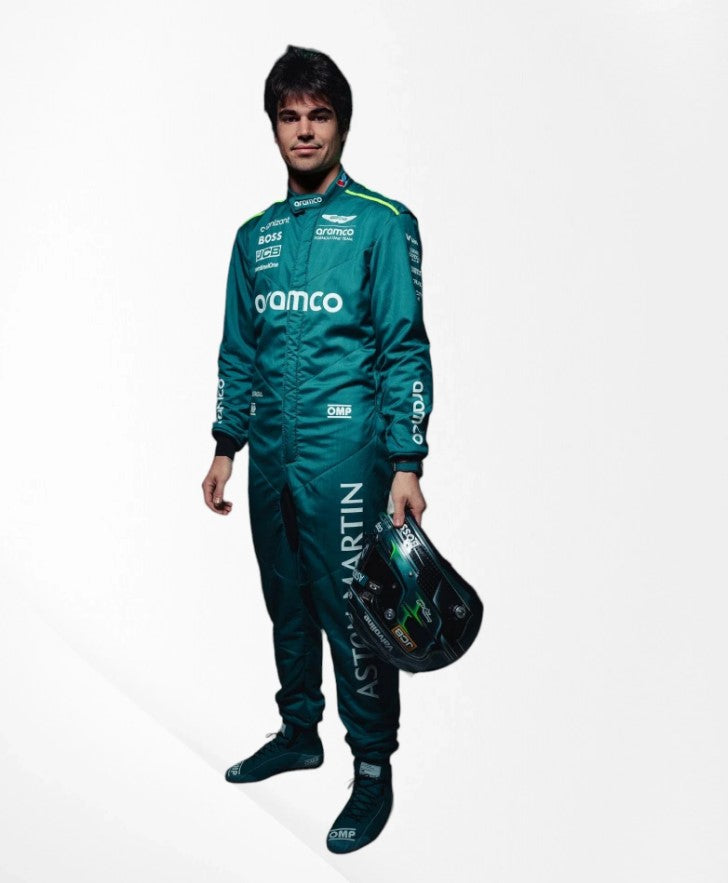 2024 Aston Martin Lance Stroll Race Suit CIK/FIA Level 2 F1 Aston Martin Racing Suit