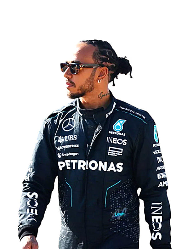 2024 Lewis Hamilton F1 Racing Suit – Mercedes AMG Petronas design. CIK/FIA Level 2 certified, custom sizes,  worldwide shipping.

sajalsports.com