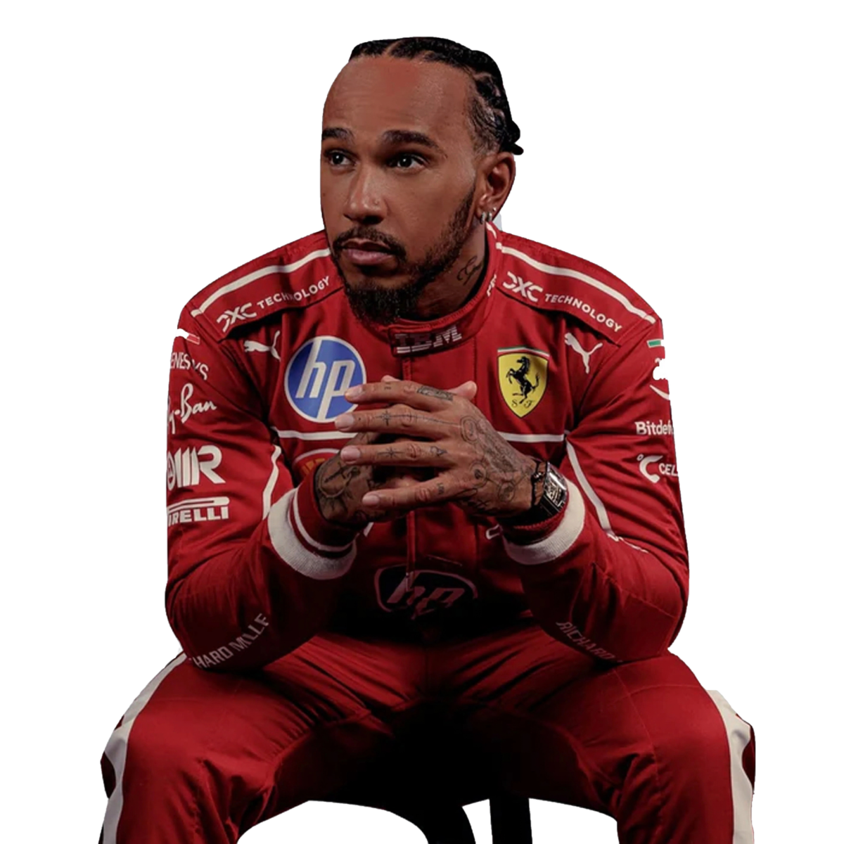Lewis Hamilton #44 Ferrari 2025 Racing Style Go Kart Suit