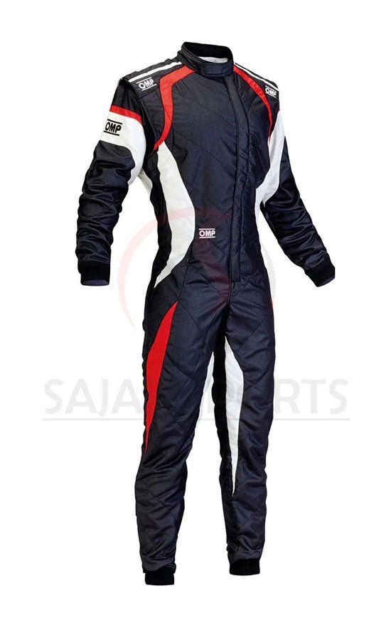 OMP Go-Kart Racing Suit CIK/FIA Level 2 Approved F1 Black White Red Karting Suit